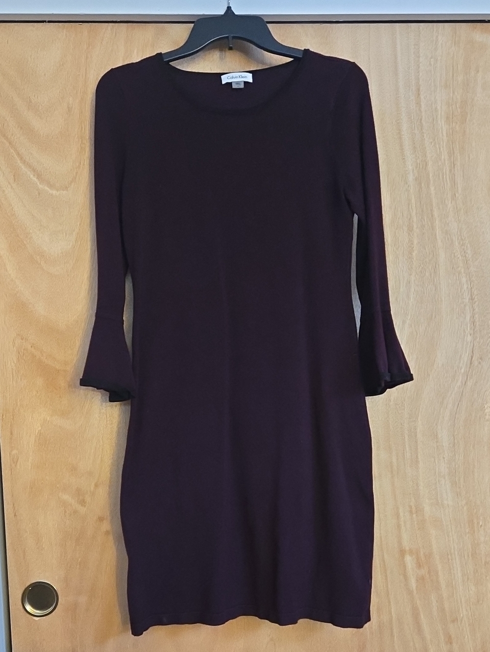 Calvin Klein Deep Plum Long-Sleeve Dress.